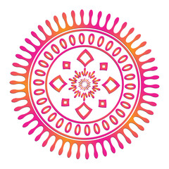 Ornamental Floral Lace Pattern with Round Mandala Design Vector illustrations