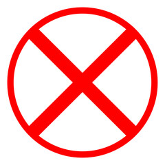 Obraz premium Thick Red Lined Circle And Cross Prohibition Icon 