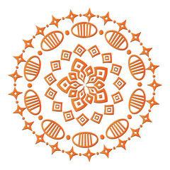 Ornamental Floral Lace Pattern with Round Mandala Design Vector illustrations