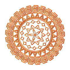 Ornamental Floral Lace Pattern with Round Mandala Design Vector illustrations