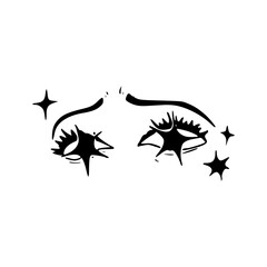 manga style eyes with twinkling effect