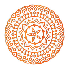 Ornamental Floral Lace Pattern with Round Mandala Design Vector illustrations