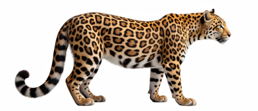Detailed illustration of leopard showcasing its distinctive coat pattern and muscular build, exuding sense of strength and grace