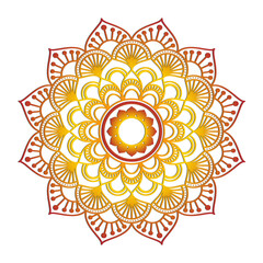 Ornamental Floral Lace Pattern with Round Mandala Design Vector illustrations