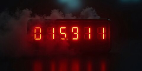 red digital timer counting down