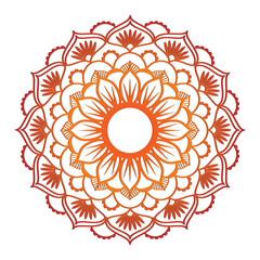 Ornamental Floral Lace Pattern with Round Mandala Design Vector illustrations