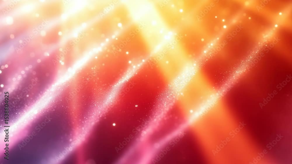 Poster colorful light rays and sparkling particles creating a vibrant abstract scene