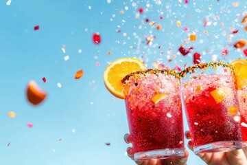 
The drink is garnished with a sprinkle of sugar
