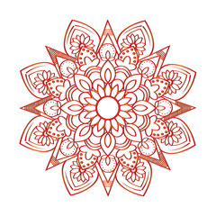 Ornamental Floral Lace Pattern with Round Mandala Design Vector illustrations