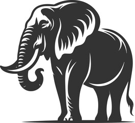 A large animal elephant vector drawing silhouette