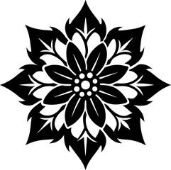 black and white flower