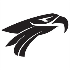 Obraz premium Powerful Silhouette Eagle Logo Design: High-Quality Vector Art for Minimalist Branding, Professional Logos, and Modern Digital Projects 