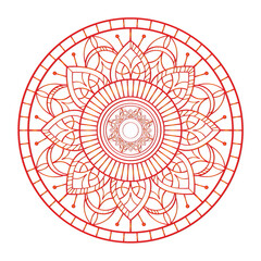 Ornamental Floral Lace Pattern with Round Mandala Design Vector illustrations