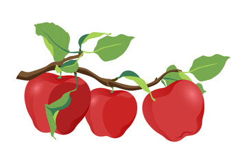 Apple Icon Flat Design. Fresh apple tree. vector illustration.