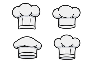 Various illustrations of chef hats showcasing different styles and designs suitable for culinary themes