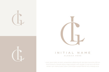 LG GL initial letter handwriting and luxury logo