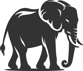 A large animal elephant vector drawing silhouette