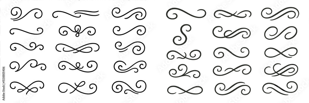 Poster decorative swirls designed for art projects and graphic design showcasing elegant lines and shapes f