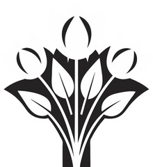 Tulip bouquet     silhouette vector icon