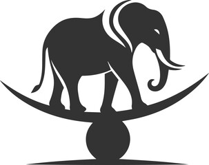 A large animal elephant vector drawing silhouette