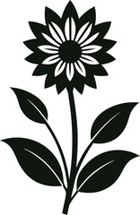 Wildflower icon   silhouette vector icon 