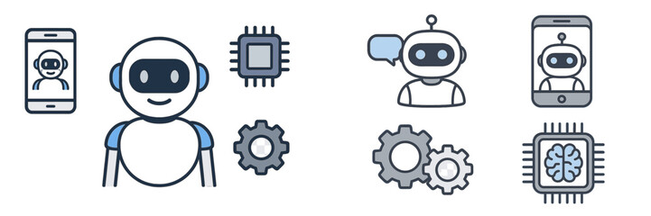 Robot character design showcasing AI concepts in technology and communication