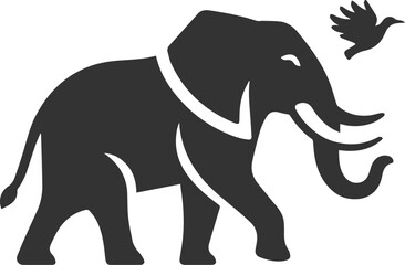 A large animal elephant vector drawing silhouette