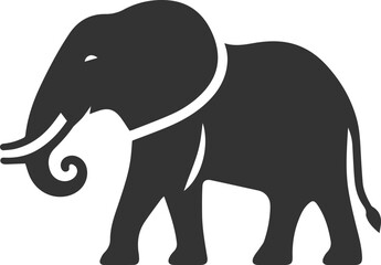 Obraz premium A large animal elephant vector drawing silhouette