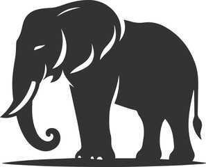 A large animal elephant vector drawing silhouette