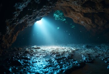 Mysterious and dark underground caves