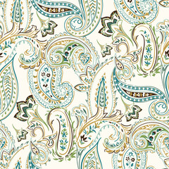 abstract paisley seamless  pattern on background