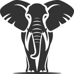 A large animal elephant vector drawing silhouette