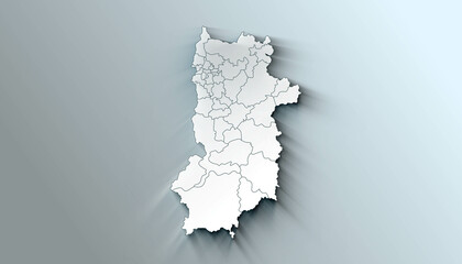 Modern Map of Nara Japan Prefecture with Borders