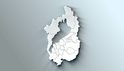 Modern Map of Shiga Japan Prefecture with Borders