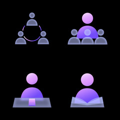 Four different people in different positions