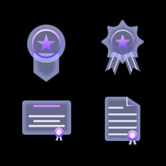 The four images are all related to awards or certificates