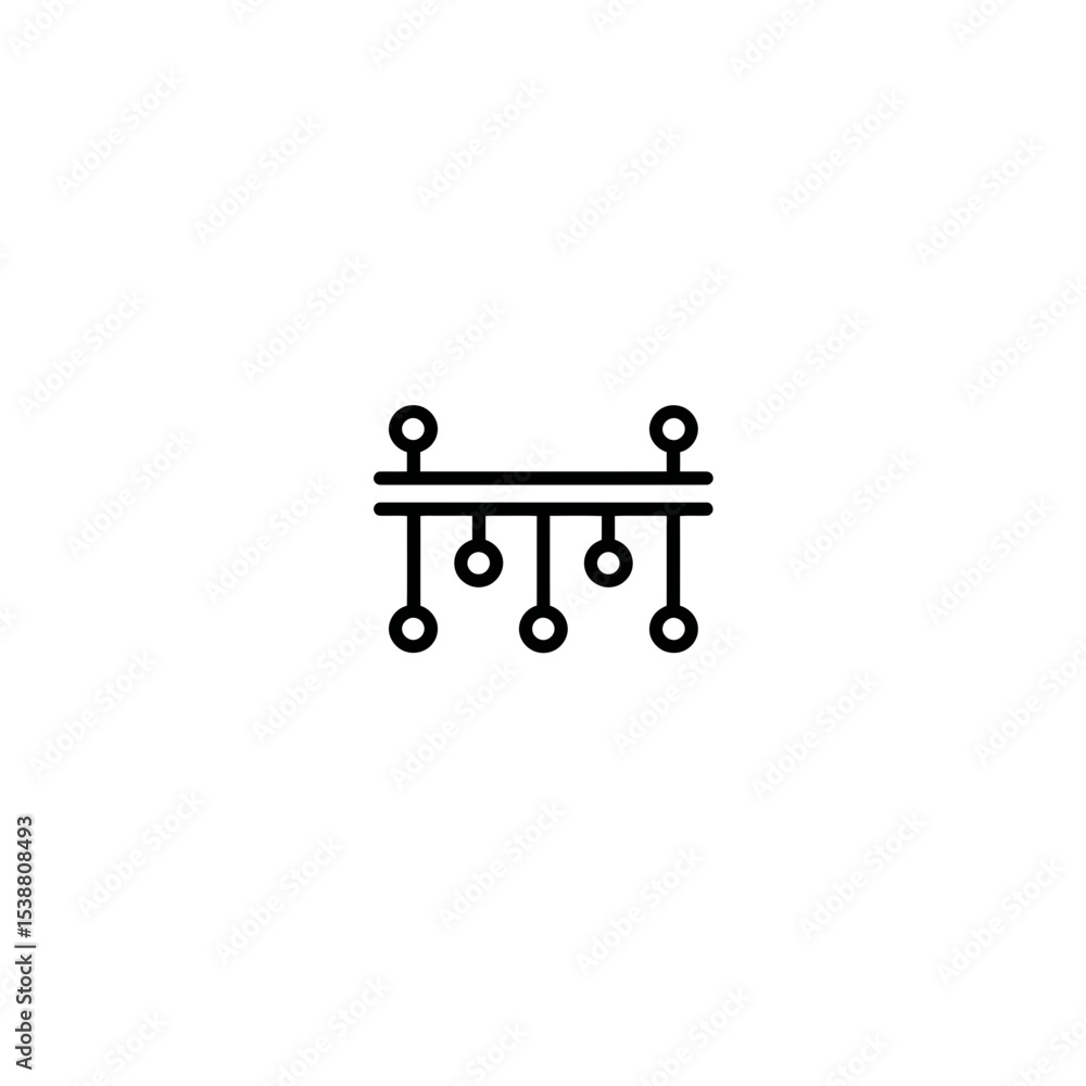 Aufkleber circuit board connects nodes in network diagram on white background