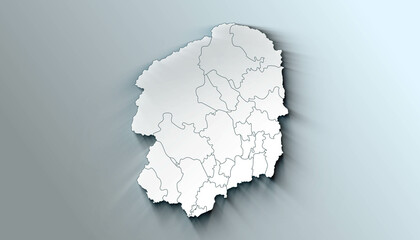 Modern Map of Tochigi Japan Prefecture with Borders