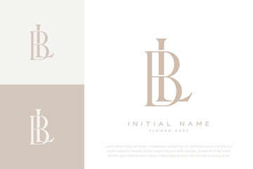 LB BL initial letter handwriting and luxury logo