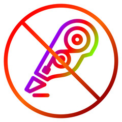 No Correction Tape Sign Colorful Gradient Indicates Prohibition and Restrictions