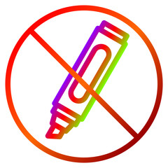 No Marker Prohibition Sign Colorful Gradient Illustration Design for Commercial Use