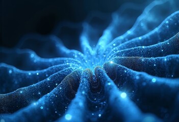 The rhythm of blue light and shadow