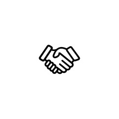Handshake graphic displays agreement white backdrop minimalism