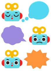ふきだしと可愛いロボット