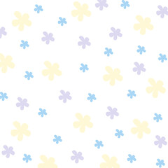 Beautiful colorful floral pattern in childish style. Simple abstract flower pattern. Design for fabric, textile, covers, gift wrap, wallpaper.