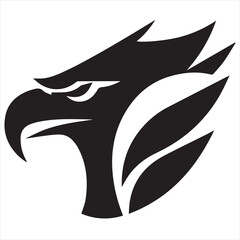 Obraz premium Powerful Silhouette Eagle Logo Design: High-Quality Vector Art for Minimalist Branding, Professional Logos, and Modern Digital Projects 