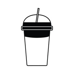 vector illustration of a plastic trash can