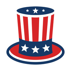 USA top hat with stars isolated vector