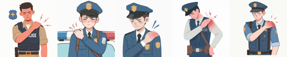 police vector is having shoulder pain