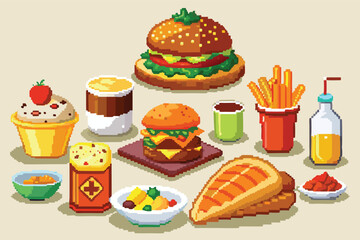 Pixel Art Food Pack – Assorted Pixel Meals and Dishes in 8 & 16 Bit Style